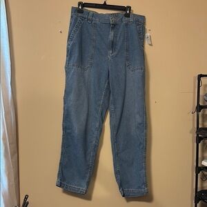 NWT Old Navy High Rise Chino Jeans - Medium Blue L Tall